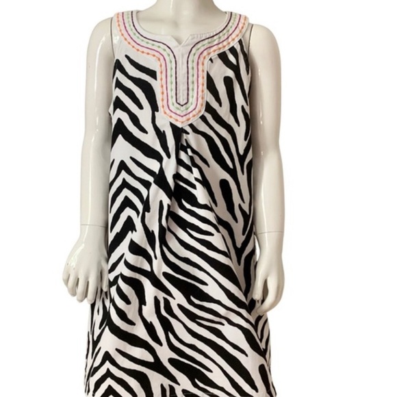 Gymboree Other - GYMBOREE Wild For Zebra Print Embroidered 100% Cotton Dress Sleeveless Size 7
